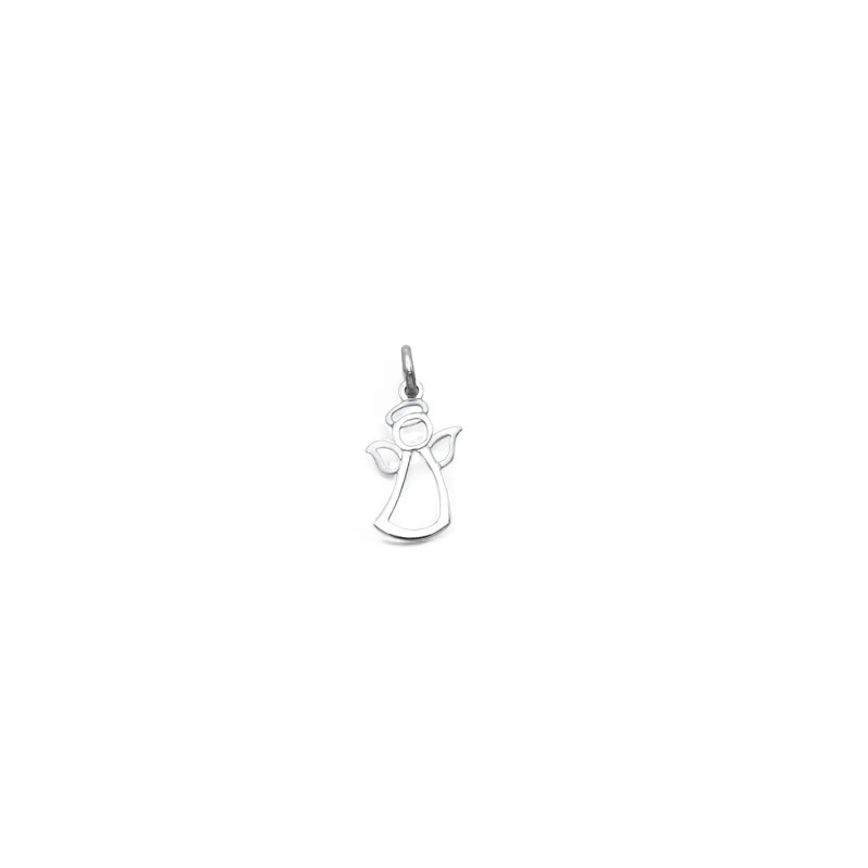 Ciondolo Angioletto Liscio Oro Bianco 18kt | 2cm