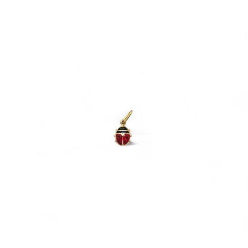 Ciondolo Coccinella Smalto Oro Giallo 18kt | 1,5cm