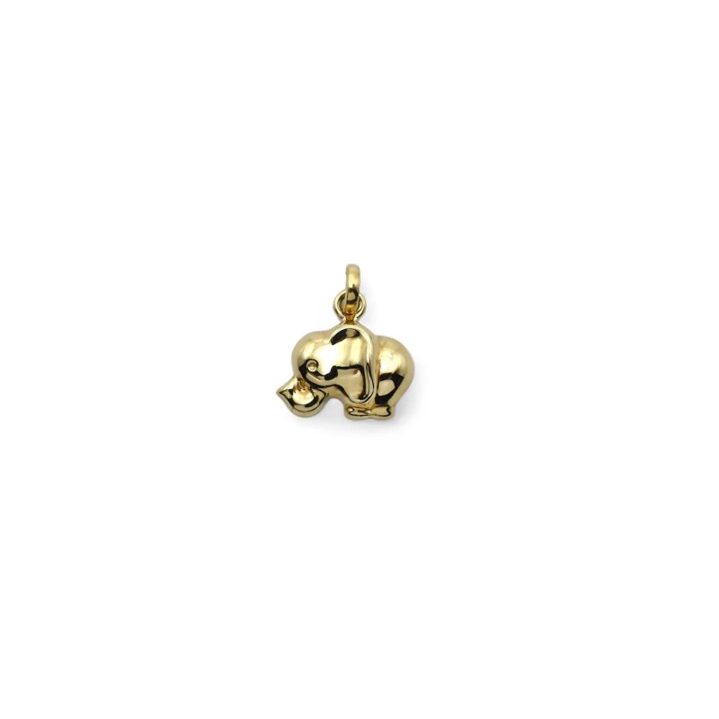 Ciondolo Elefante Portafortuna Oro Giallo 18kt | 2cm