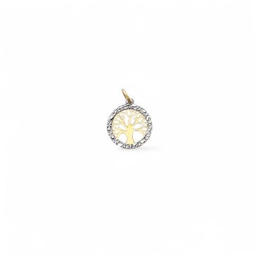 Ciondolo Albero della Vita Oro Bicolore 18kt | Ø 2cm