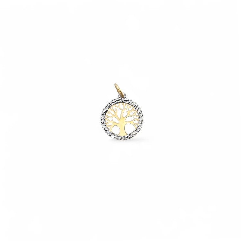 Ciondolo Albero della Vita Oro Bicolore 18kt | Ø 2cm
