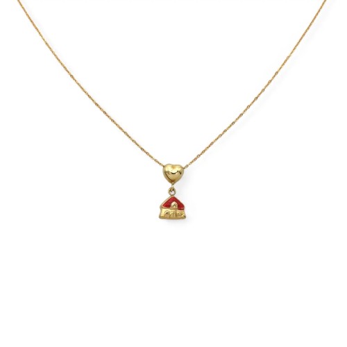 Collanina Casetta Oro Giallo Smalto 18kt | Stella Maris 2