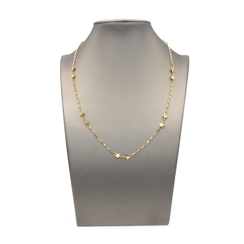 Collana Catenina con stelline alternate Oro Giallo 18kt | 42cm