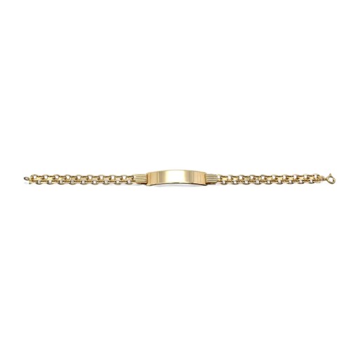Men's 18kt Yellow Gold Wide Link Plate Bracelet | 22cm 2