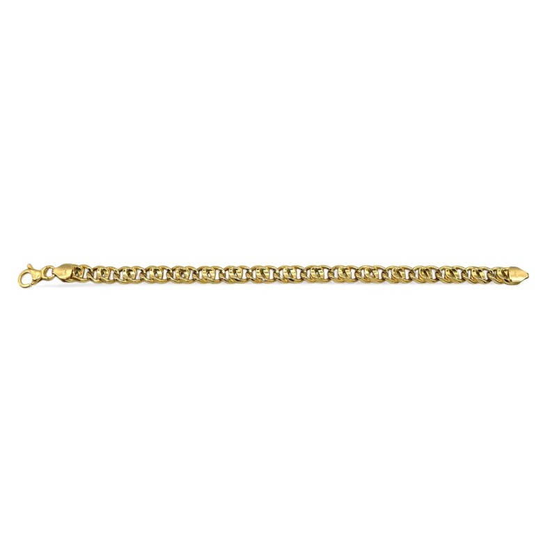 Men's 18kt Yellow Gold Bird's Eye Mesh Bracelet | 22cm