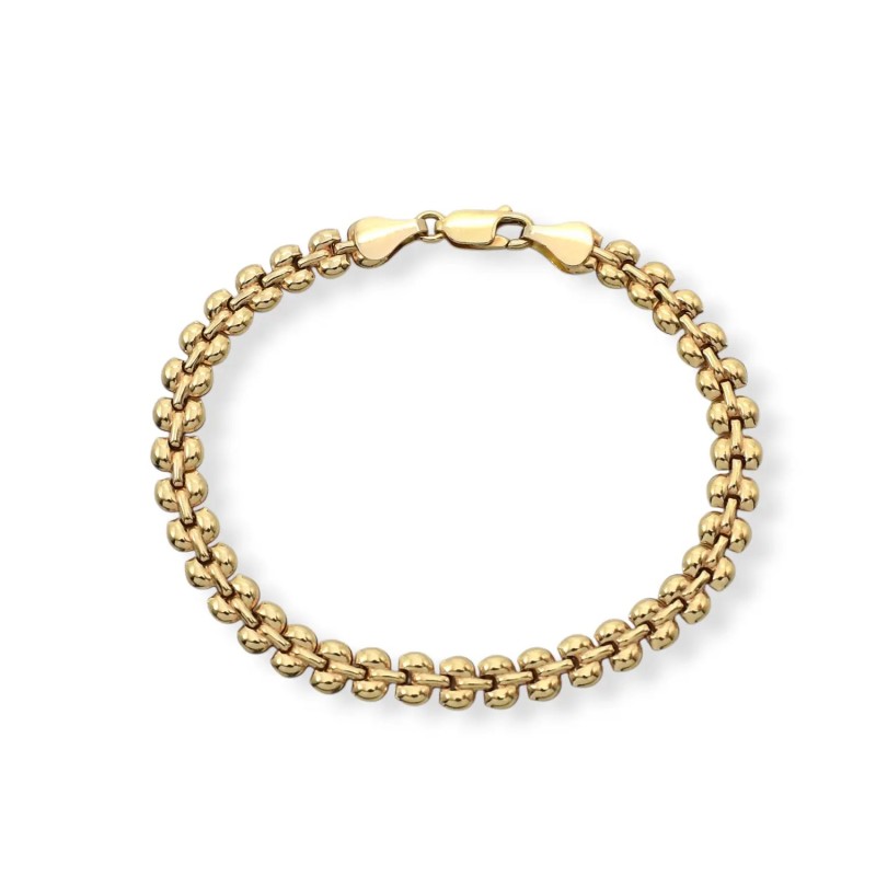 18kt Yellow Gold Ball Mesh Bracelet | 19cm