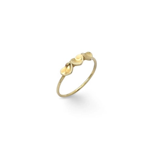 Three Hearts Ring in 18kt Yellow Gold, 1.5g | Stella Maris