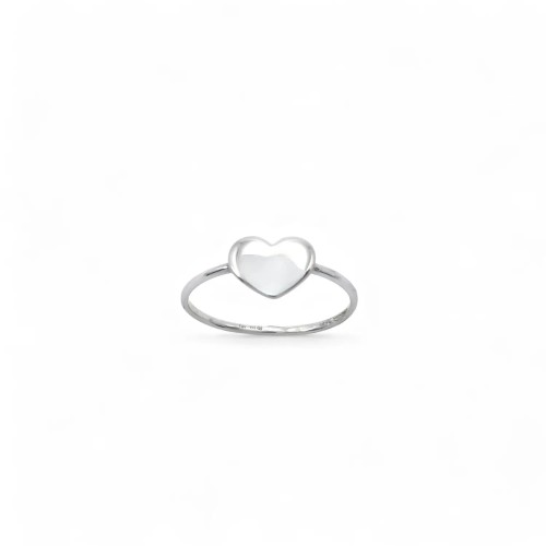 Anillo de oro blanco de 18 quilates con forma de corazón | 1,5 g