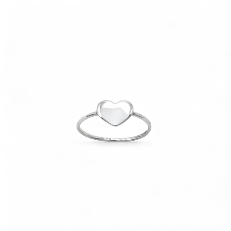 Anillo de oro blanco de 18 quilates con forma de corazón | 1,5 g Anillo de oro blanco de 18 quilates con forma de corazón | 1,5 g