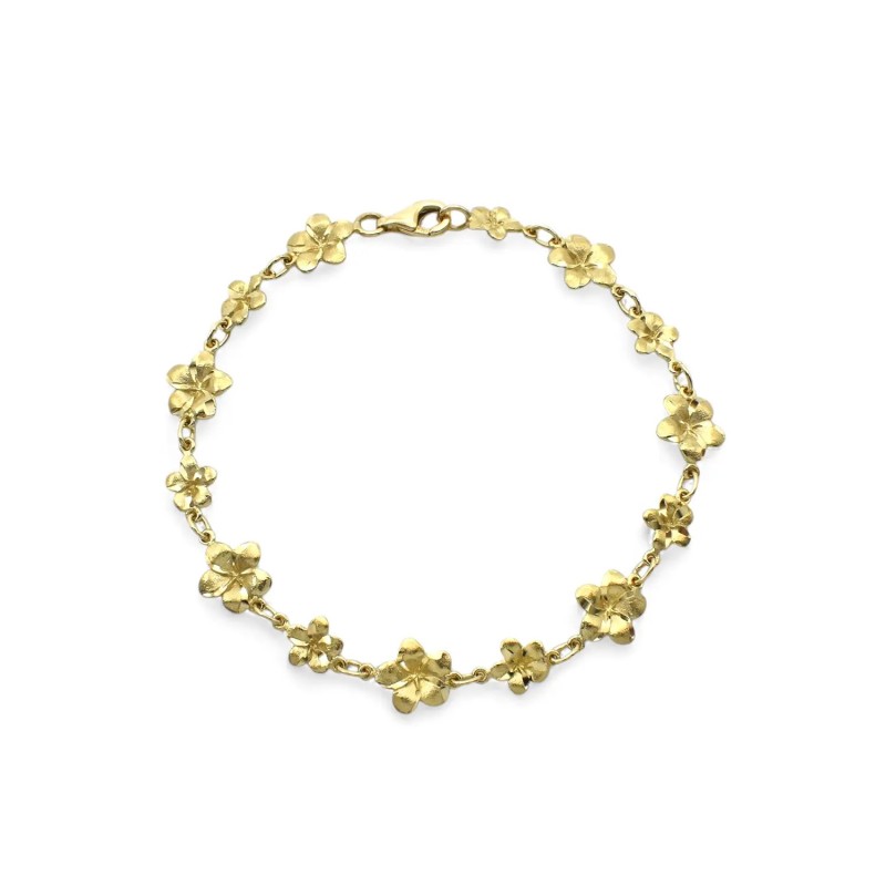 Bracciale Fiori Lavorati Oro Giallo 18kt