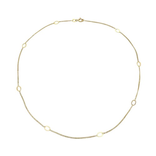 Collana Maglia Gourmette e Ovali Alternati Oro Giallo 18kt