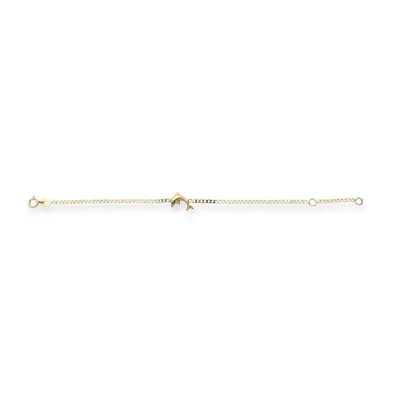 18kt Yellow Gold Polished Dolphin Baby/Boy Bracelet