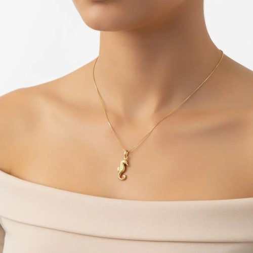 Anhänger in Form eines Seepferdchens aus 18-karätigem Gelbgold, poliert 2