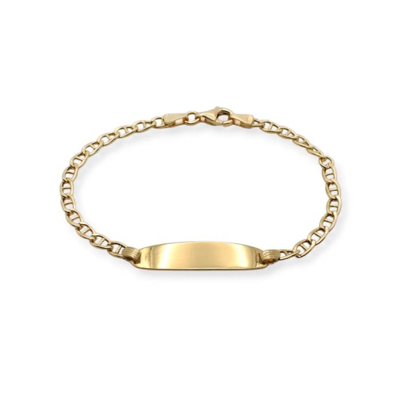 Bracciale Targhetta Junior Maglia Marina Oro Giallo 18kt