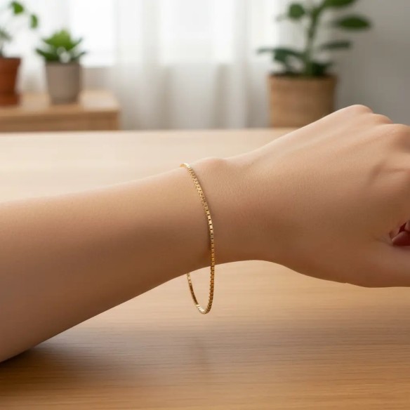 Venezianisches Mesh-Armband aus 18-karätigem Gelbgold | 19 cm