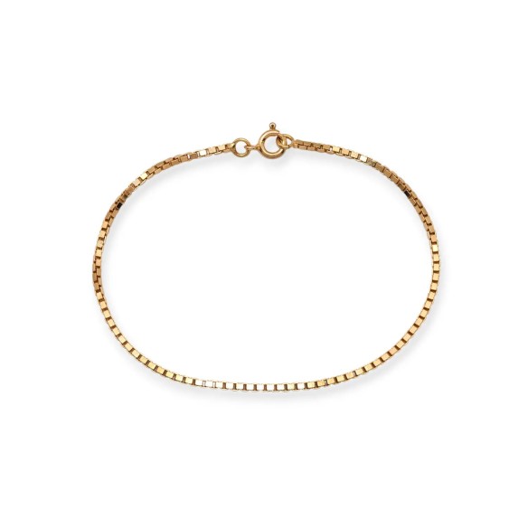 Pulsera de malla veneciana de oro amarillo de 18 quilates | 19 cm