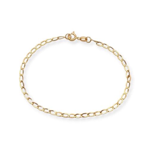 18kt Yellow Gold Oval Forzatina Link Bracelet | 20cm