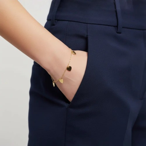 Herzförmiges Armband aus 18-karätigem Gelbgold | 19 cm 2