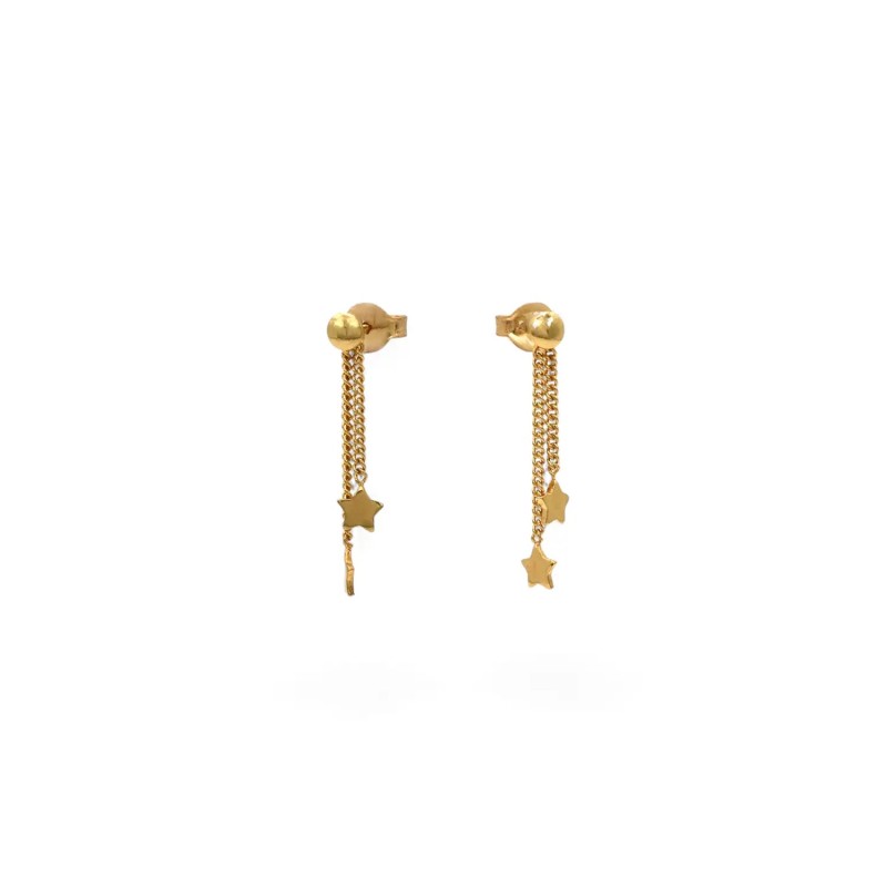 Pendientes colgantes de estrella de oro amarillo de 18 kt (Charm)
