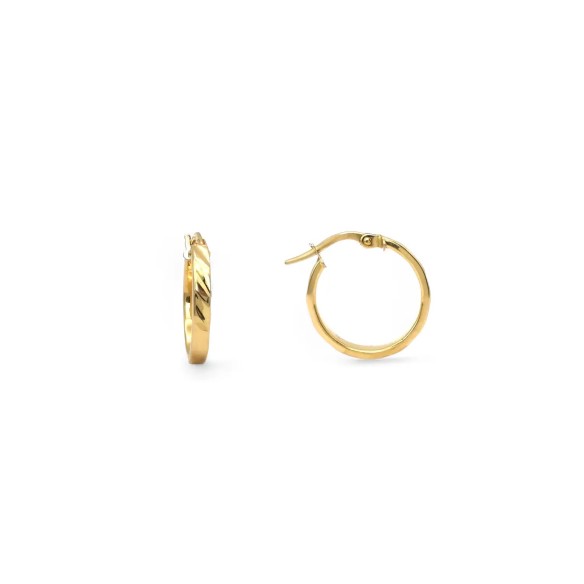 Wellenförmige Creolen aus 18-karätigem Gelbgold | Durchmesser 2 cm