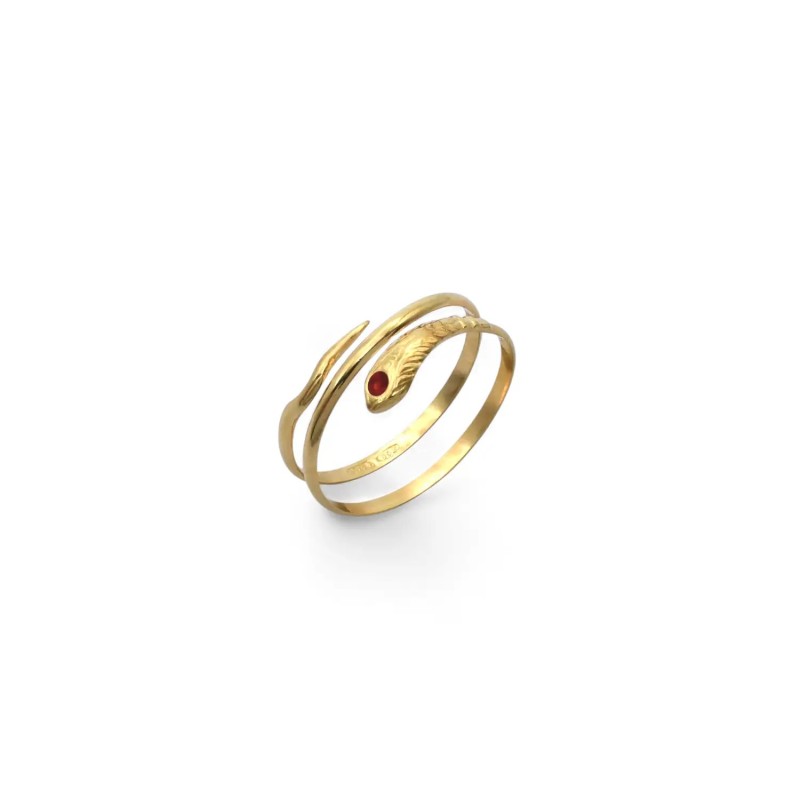 Anillo de serpiente envolvente de oro amarillo de 18 kt
