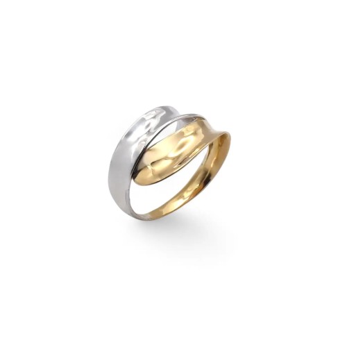 Anillo Contrarié de oro bicolor (blanco y amarillo) de 18 kt
