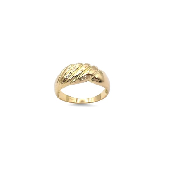 Anello Oro Giallo 18kt Ondulato e Liscio