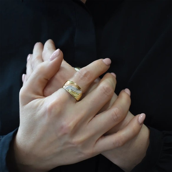 18kt Gold Tricolor Band Ring