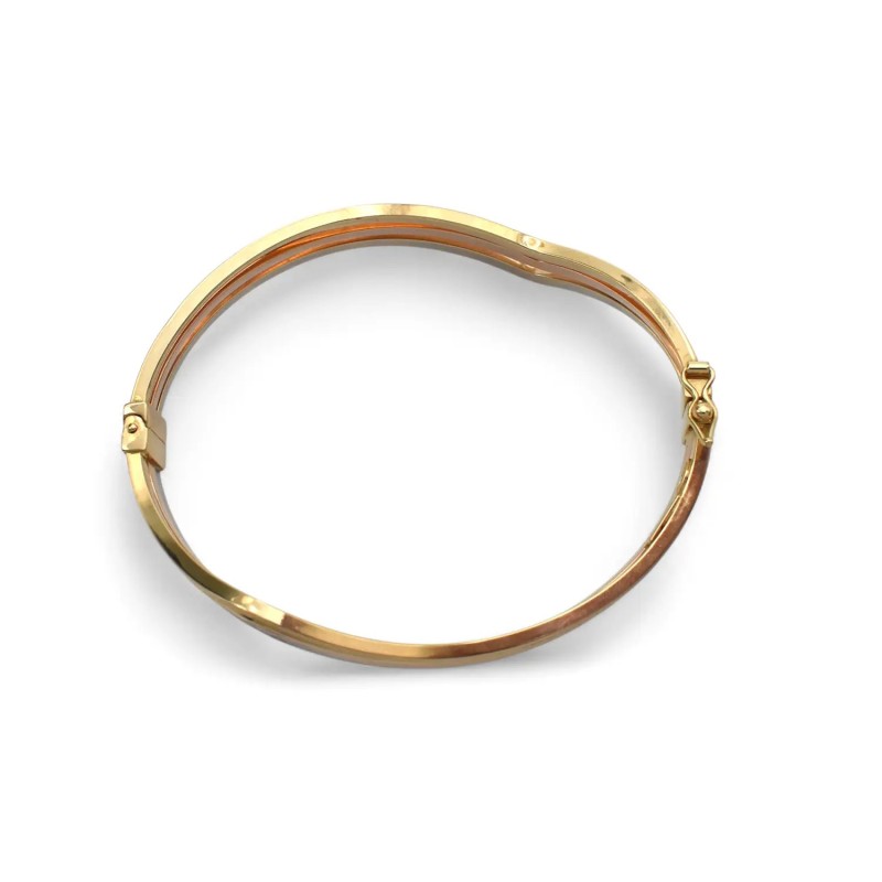 Starres Armband aus dreifarbigem 18-karätigem Gold