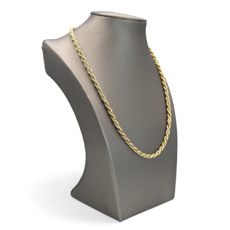 Collana Oro Bicolore 18kt Corda e Veneziana | 45 cm | Stella Maris