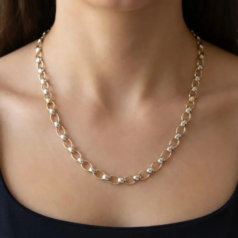 Collana in Oro Giallo e Bianco 18kt