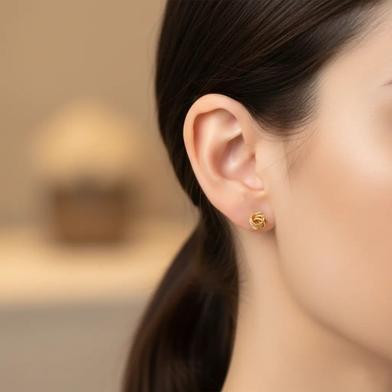 18kt Yellow Gold Ball Stud Earrings | Ø 5 mm