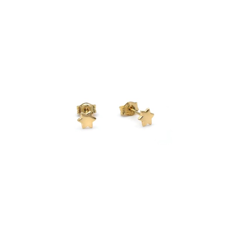 Pendientes de estrella en oro amarillo de 18 kt | Ø 5 mm