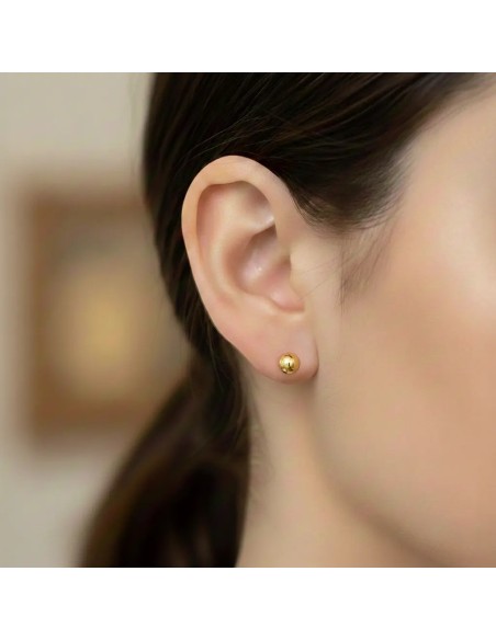 18kt Yellow Gold Half-Sphere Earrings | Ø 5 mm