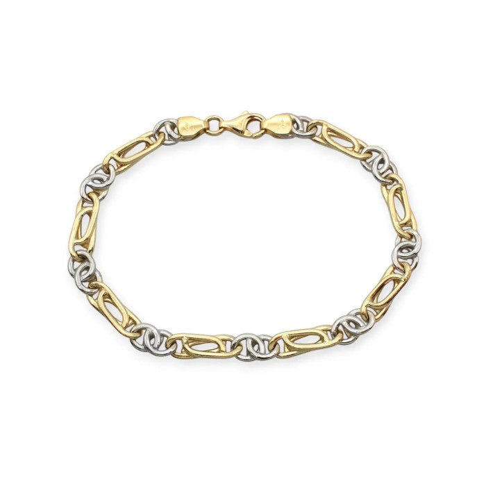 Unisex Bracelet in 18kt Yellow and White Gold | 20 cm