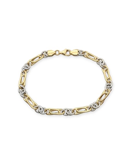 Unisex-Armband aus 18-karätigem Gelb- und Weißgold, 20 cm | Stella Maris