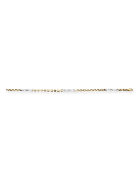 Bracciale Unisex Bicolore in Oro Giallo e Bianco 18kt | 21 cm