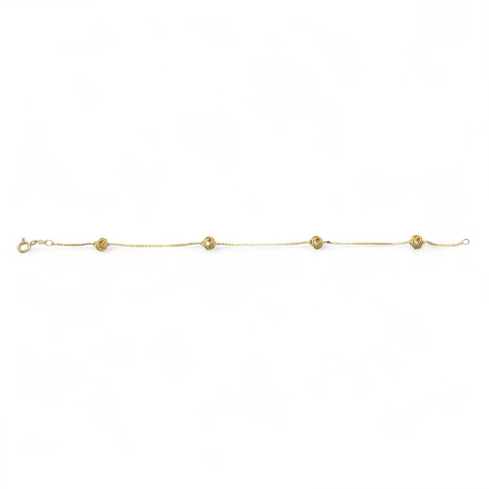 Armband aus 18-karätigem Gelbgold mit Wollknäueln | 19 cm | Stella Maris