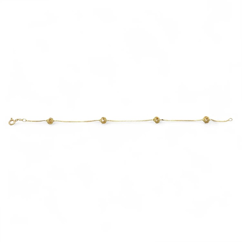Pulsera de oro amarillo de 18 kt con ovillos de lana | 19 cm | Stella Maris