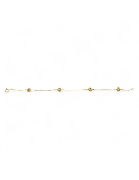 Armband aus 18-karätigem Gelbgold mit Wollknäueln | 19 cm | Stella Maris