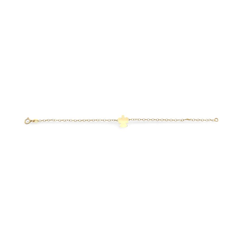 18kt Yellow Gold Children's Bracelet with Angel | 14 cm