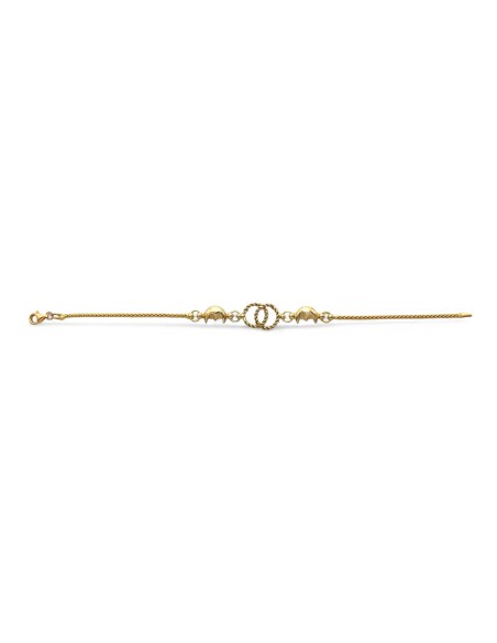 Bracciale in Oro Giallo 18kt con Cerchi Intrecciati e Mezzelune | 18 cm