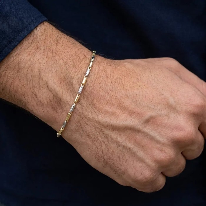 Two-Tone Bracelet in 18kt Yellow and White Gold | 21 cm 2