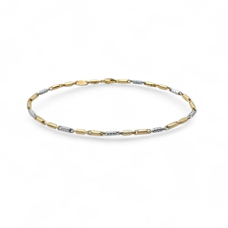 Two-Tone Bracelet in 18kt Yellow and White Gold | 21 cm