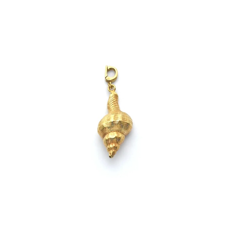18kt Yellow Gold Shell Pendant with Opening Clasp | 4 cm