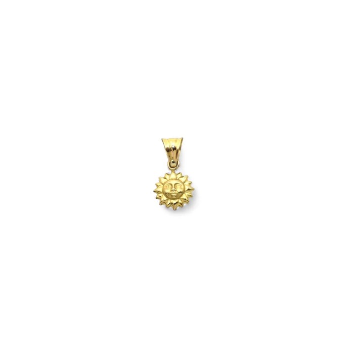 Stylized Domed Sun Pendant in 18kt Yellow Gold | Stella Maris