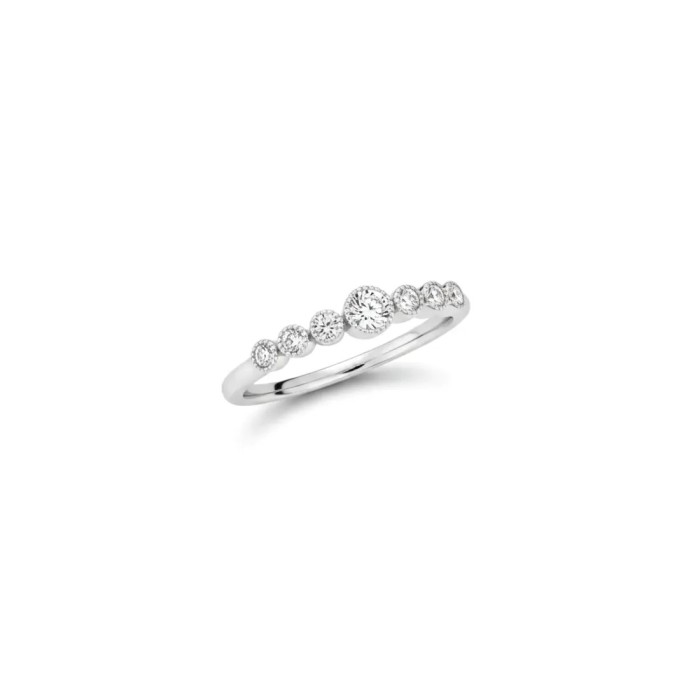 Anello in Oro Bianco 18kt con Diamanti 0,17 ct