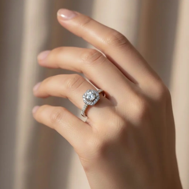 Ring aus 18-karätigem Weißgold mit 0,32 ct Brillanten