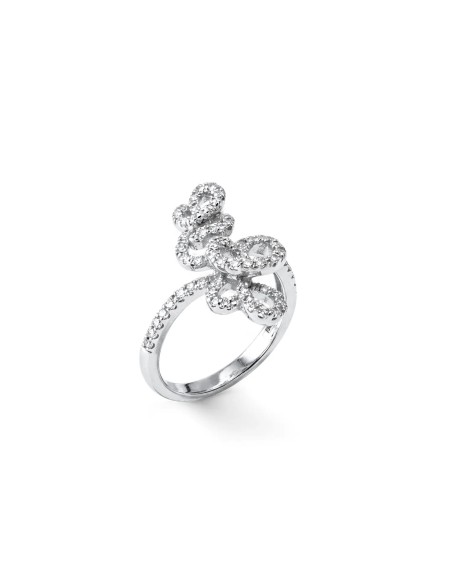 Contrarié Schmetterlingsring aus 18-karätigem Weißgold mit 1,45 ct Diamanten