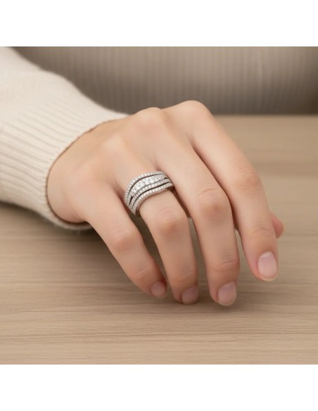 Ring aus 18-karätigem Weißgold mit 0,89 ct Diamanten